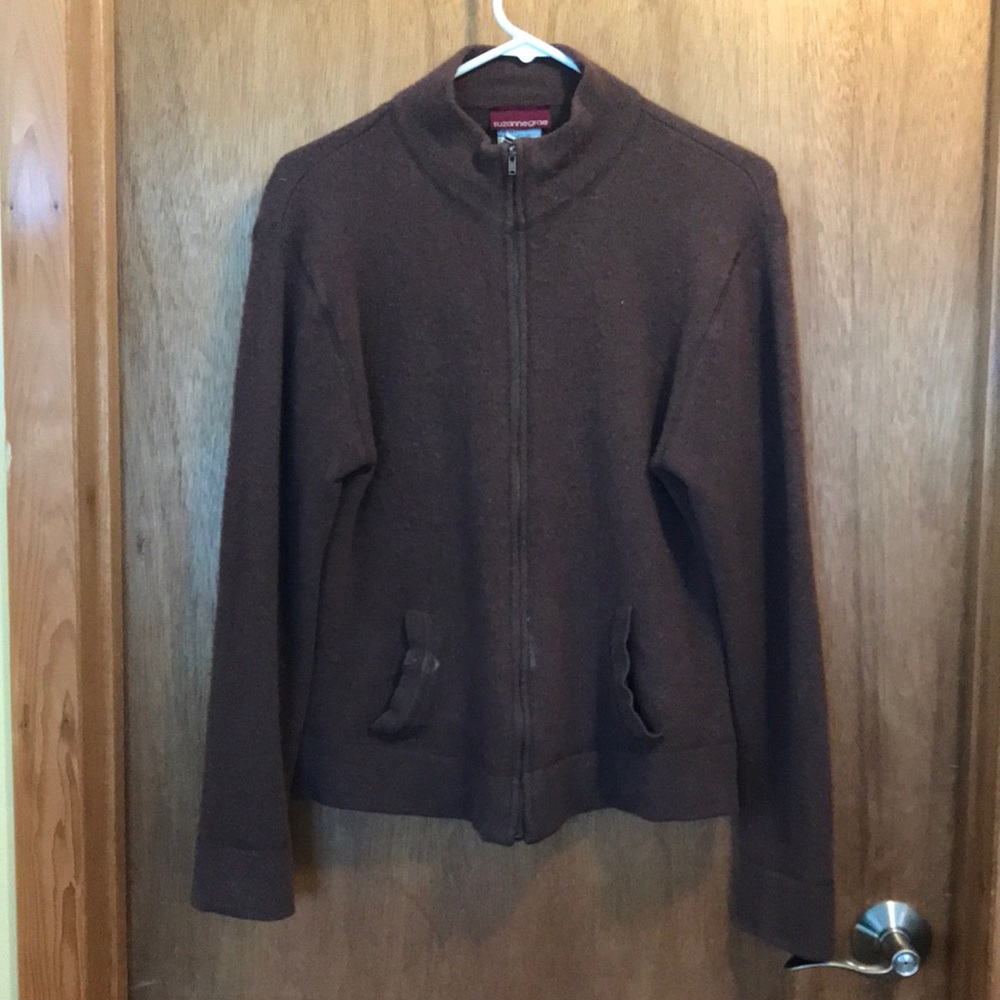 Suzanne Grae Lambswool Full Zip-up Sweater